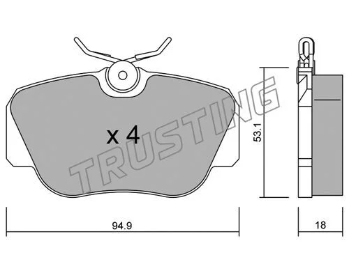 Kit de plaquettes de frein TRUSTING 043.0