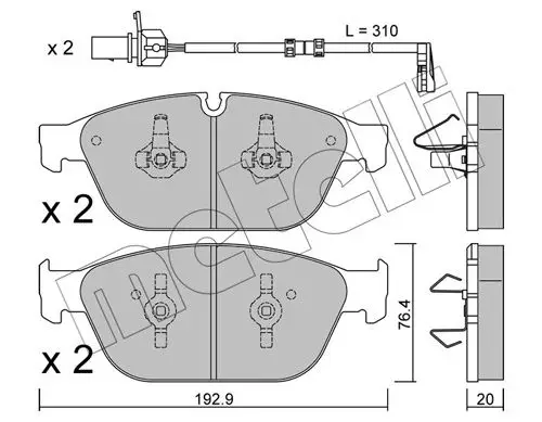 Kit de plaquettes de frein METELLI 22-0954-0K