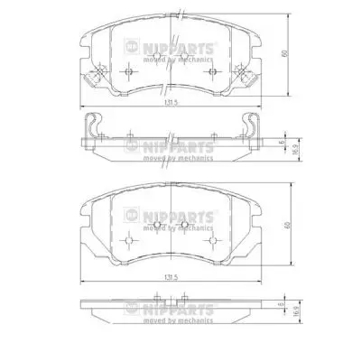 Kit de plaquettes de frein NIPPARTS J3600541