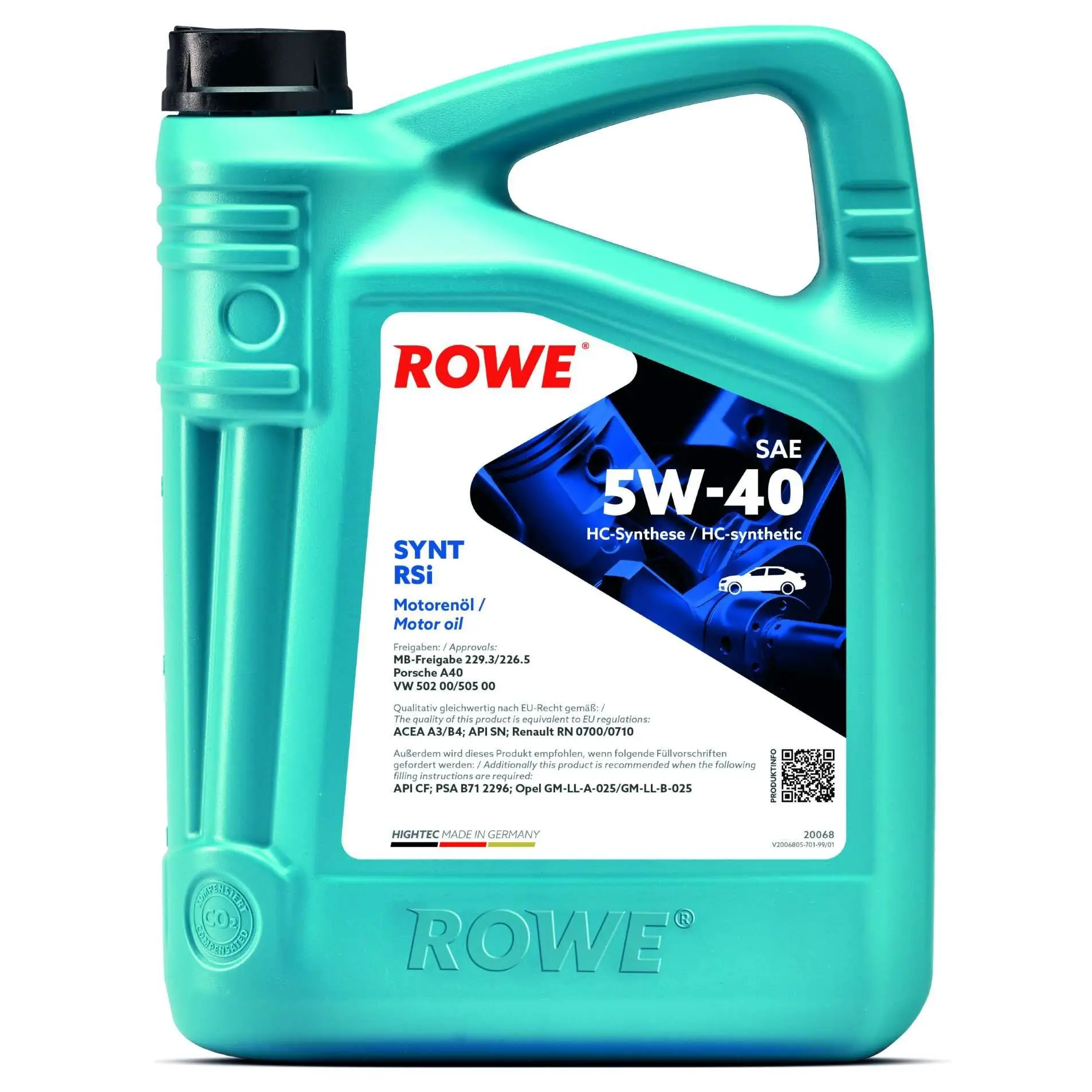 Huile moteur ROWE 5W40 SYNT RSi 5L