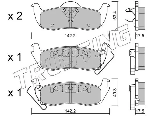 Kit de plaquettes de frein TRUSTING 736.0