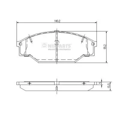 Kit de plaquettes de frein NIPPARTS J3602047