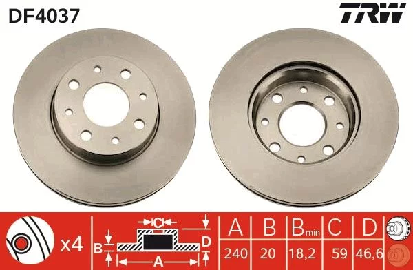 Disque de frein TRW DF4037