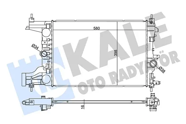 Radiateur, refroidissement du moteur KALE OTO RADYATÖR 349200