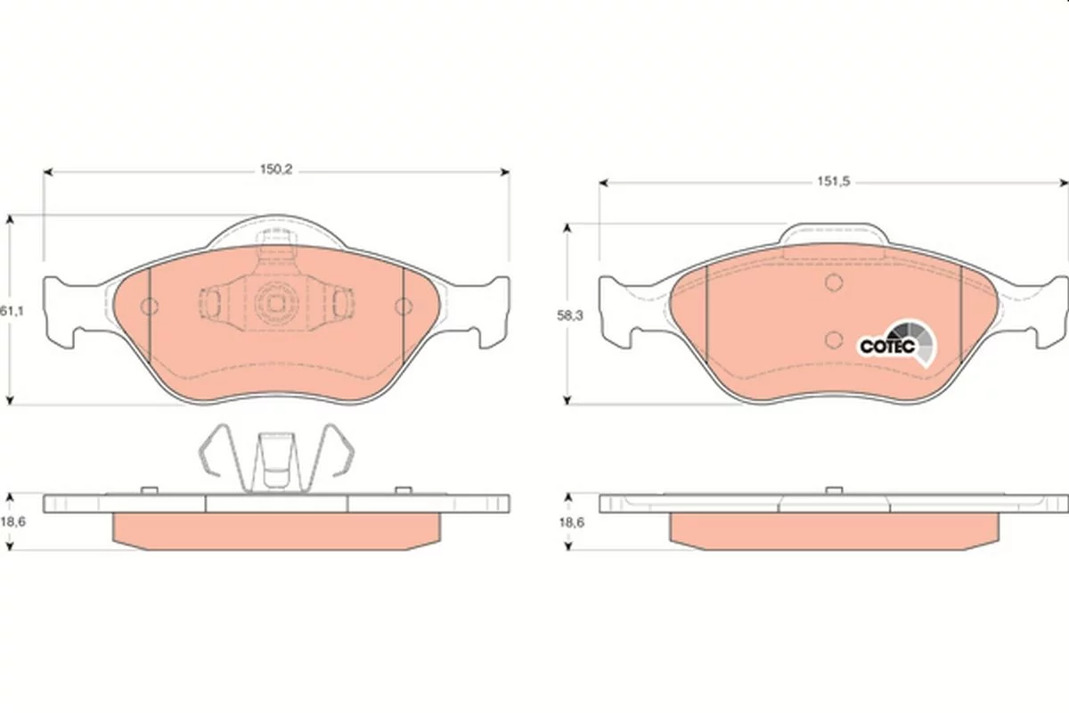 Kit de plaquettes de frein TRW GDB1419