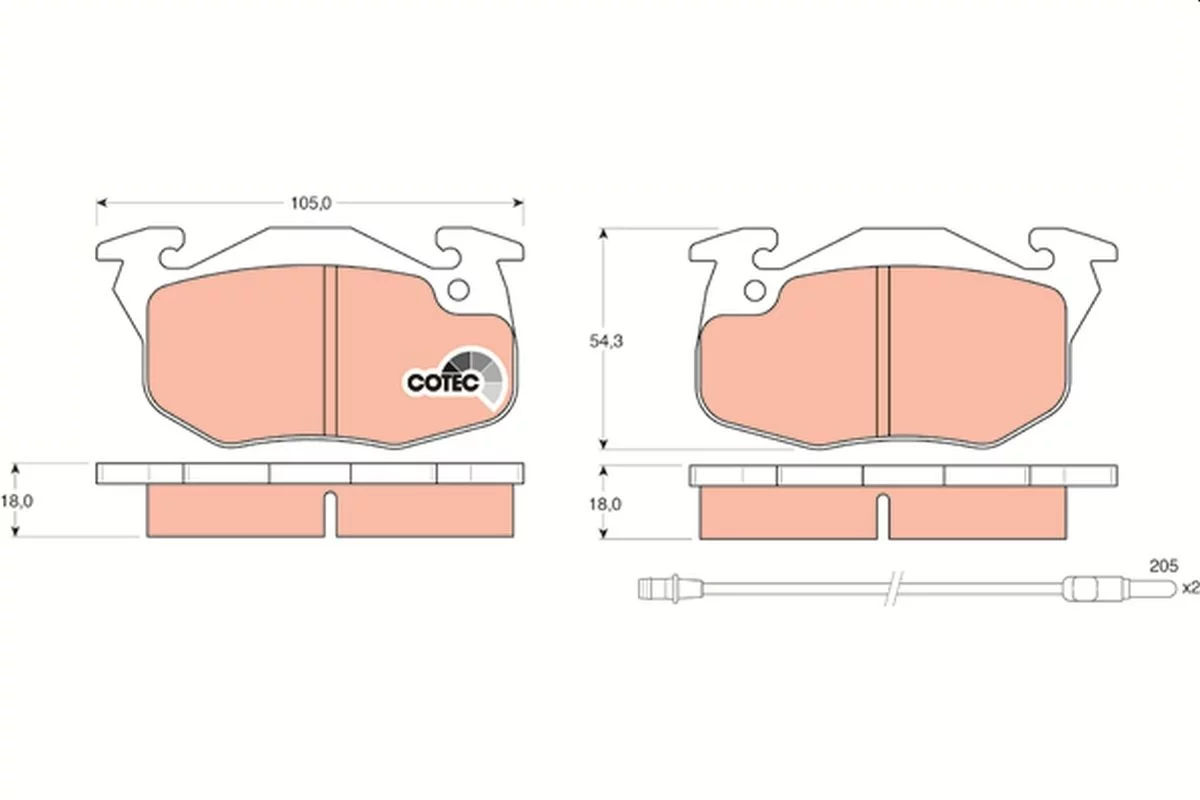 Kit de plaquettes de frein TRW GDB327