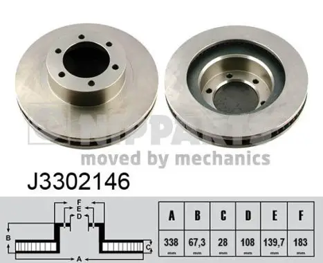 Jeu de 2 Disques de frein NIPPARTS J3302146