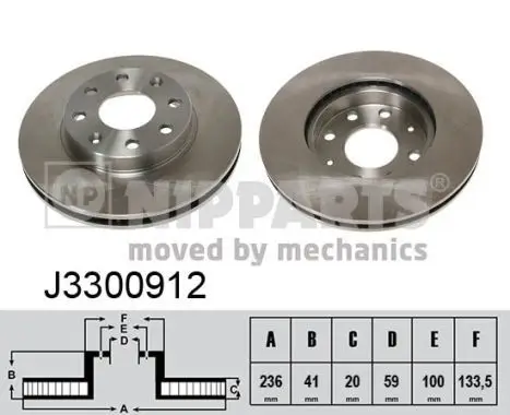 Jeu de 2 Disques de frein NIPPARTS J3300912
