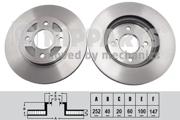 Jeu de 2 Disques de frein NIPPARTS N3308033