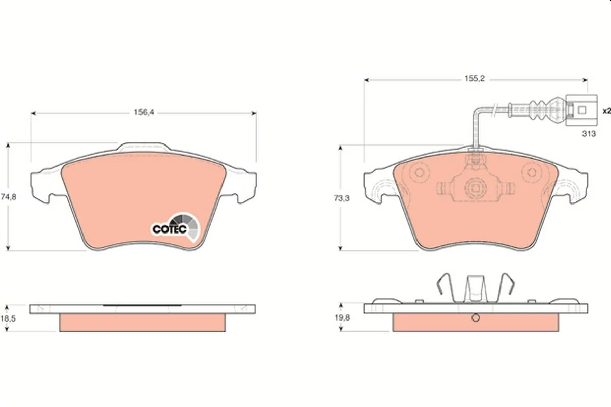 Kit de plaquettes de frein TRW GDB1651