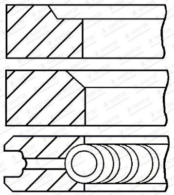 Jeu de segments de pistons GOETZE ENGINE 08-170600-10