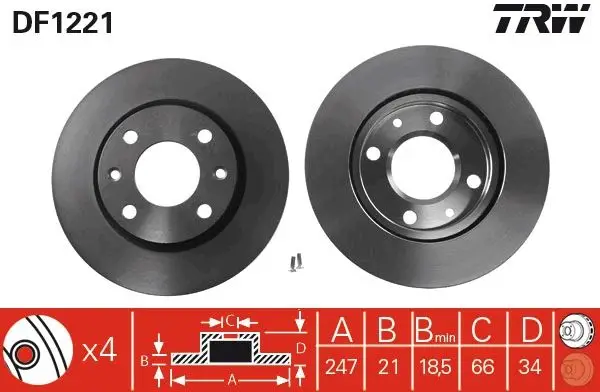 Disque de frein TRW DF1221