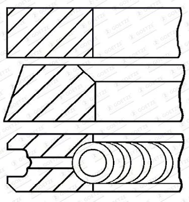 Jeu de segments de pistons GOETZE ENGINE 08-428700-00