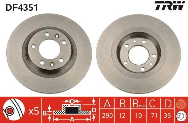 Disque de frein TRW DF4351