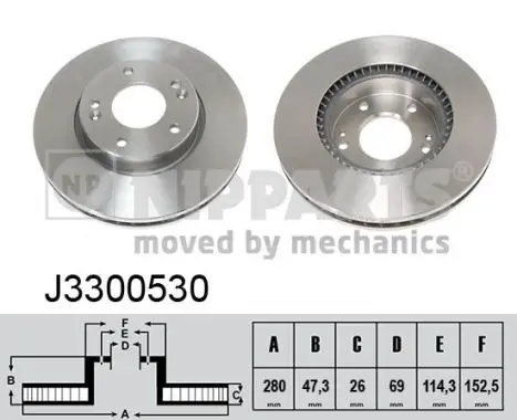 Jeu de 2 Disques de frein NIPPARTS J3300530