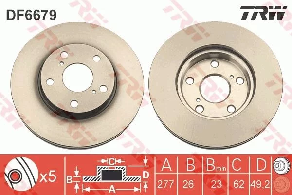 Disque de frein TRW DF6679