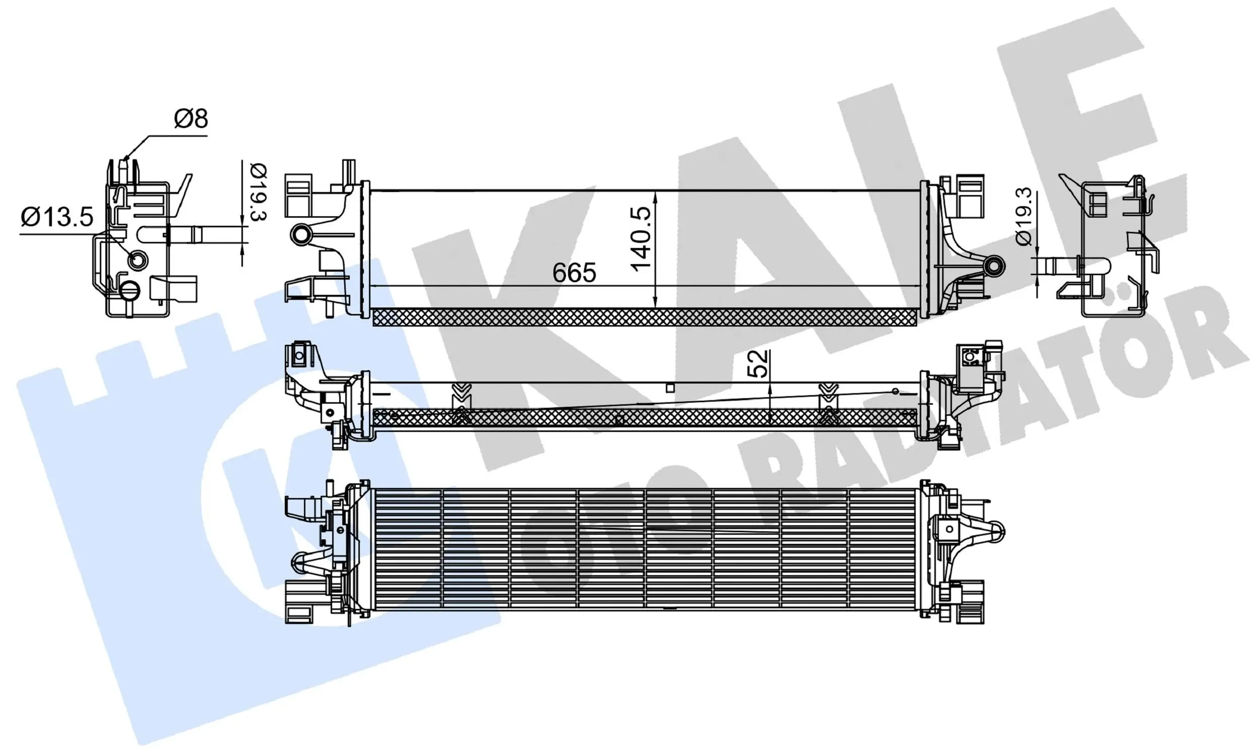 Radiateur basse température, intercooler KALE OTO RADYATÖR 350805