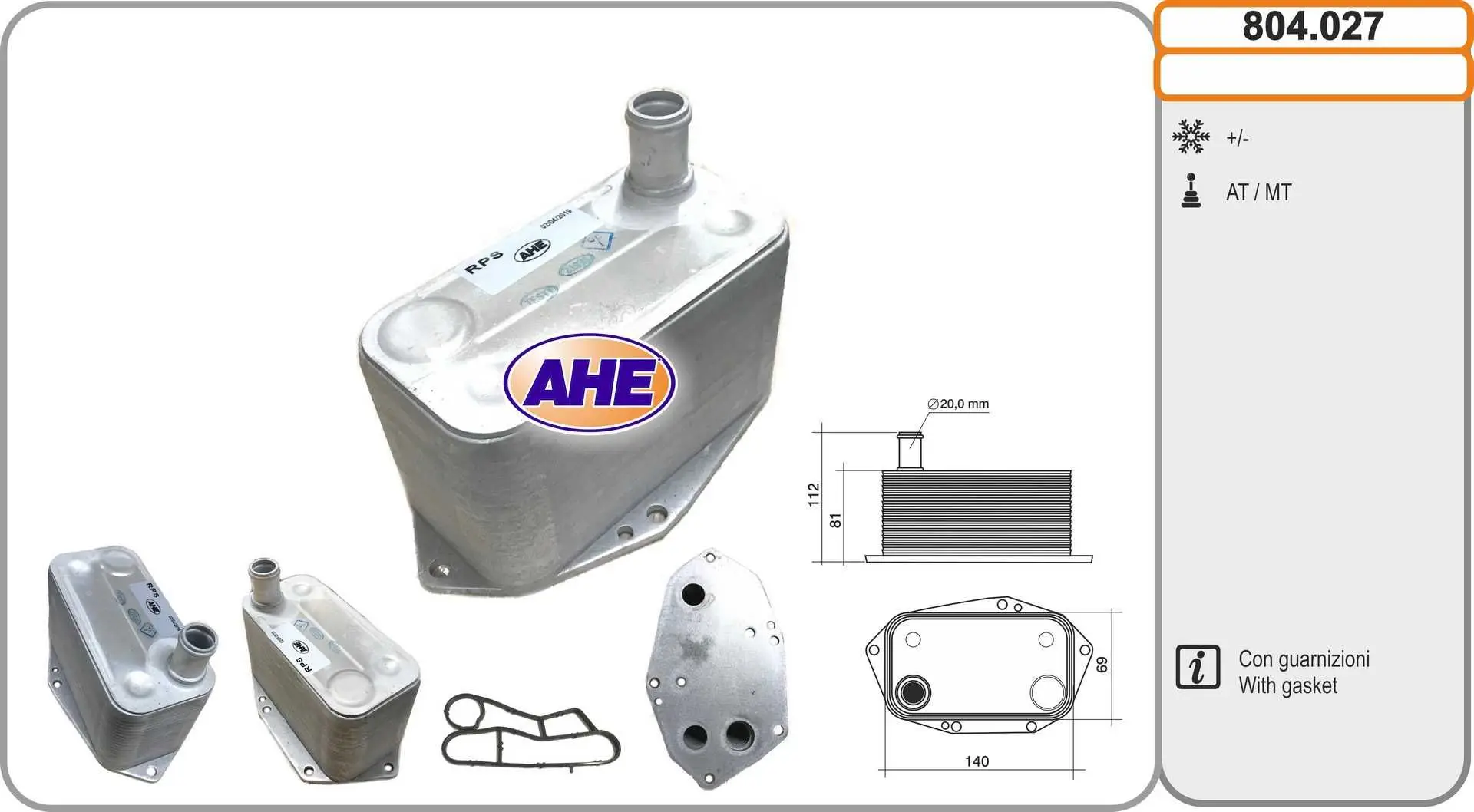 Radiateur d'huile AHE 804.027