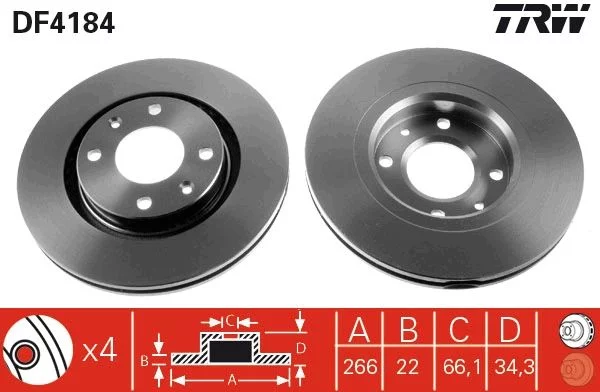 Disque de frein TRW DF4184
