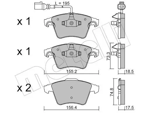 Kit de plaquettes de frein METELLI 22-0552-1