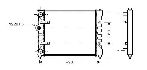 Radiateur, refroidissement du moteur AVA QUALITY COOLING ST2022