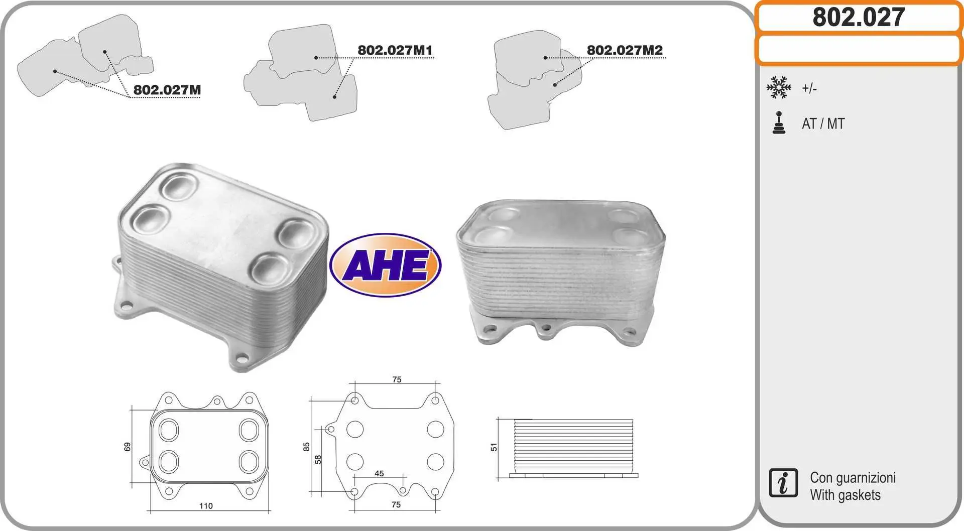 Radiateur d'huile AHE 802.027