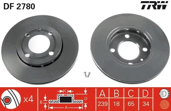Disque de frein TRW DF2780