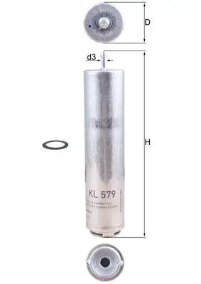 Filtre à carburant MAHLE ORIGINAL KL 579D