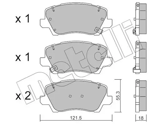 Kit de plaquettes de frein METELLI 22-1165-0