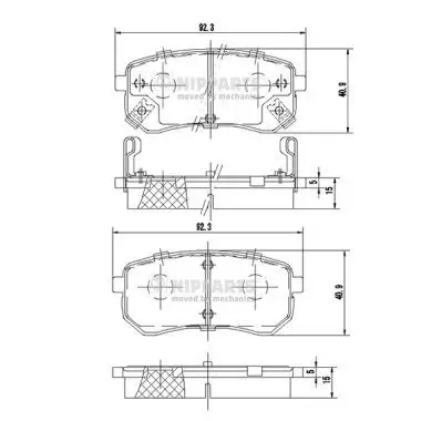 Kit de plaquettes de frein NIPPARTS J3610307