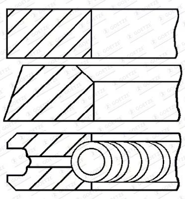 Jeu de segments de pistons GOETZE ENGINE 08-743600-00