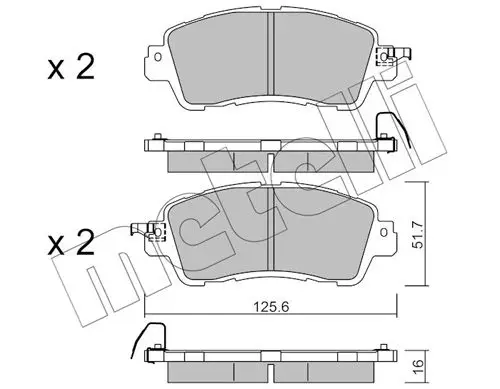Kit de plaquettes de frein METELLI 22-1085-0