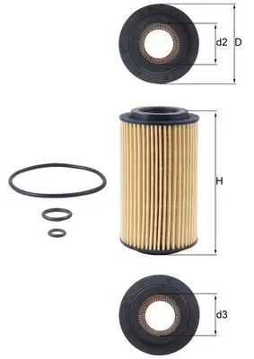 Filtre à huile MAHLE ORIGINAL OX 153D3