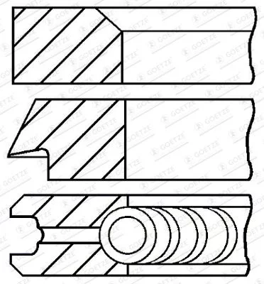 Jeu de segments de pistons GOETZE ENGINE 08-287505-00