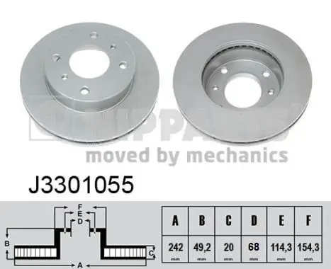 Jeu de 2 Disques de frein NIPPARTS J3301055