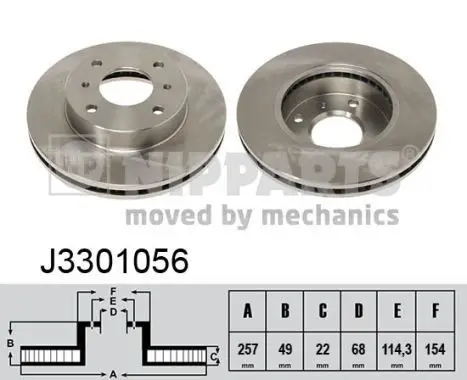 Jeu de 2 Disques de frein NIPPARTS J3301056