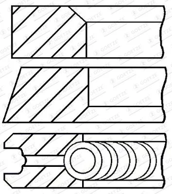 Jeu de segments de pistons GOETZE ENGINE 08-427507-00