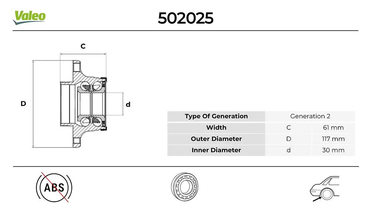 Roulement de roue VALEO 502025