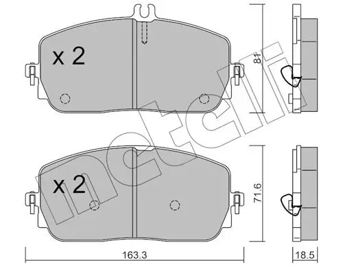 Kit de plaquettes de frein METELLI 22-1194-0