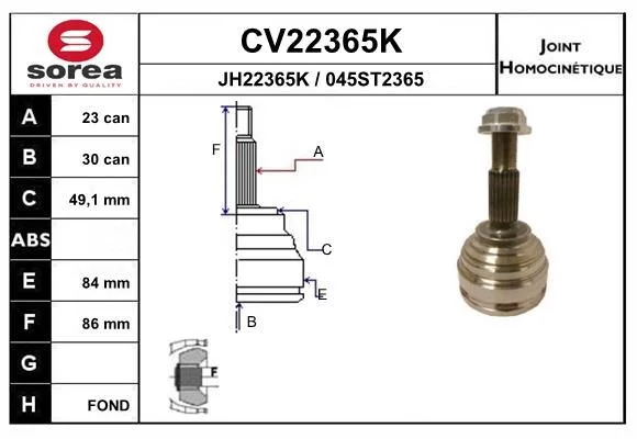 Tête cardan EAI CV22365K