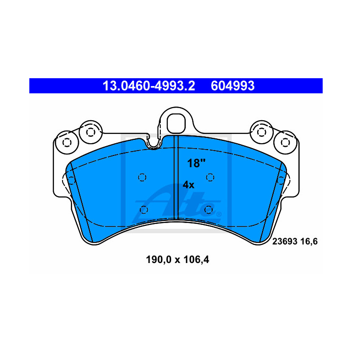 Kit de plaquettes de frein ATE 13.0460-4993.2