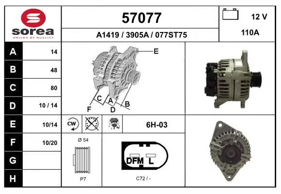 Alternateur EAI 57077