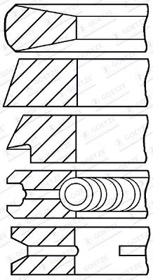 Jeu de segments de pistons GOETZE ENGINE 08-174311-10