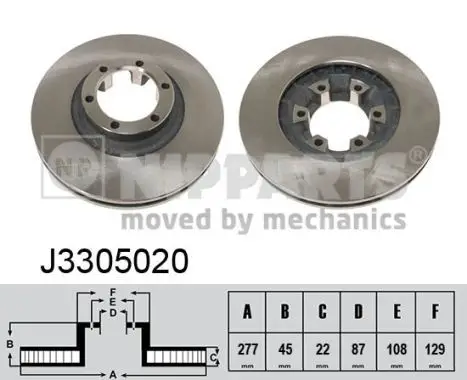 Jeu de 2 Disques de frein NIPPARTS J3305020