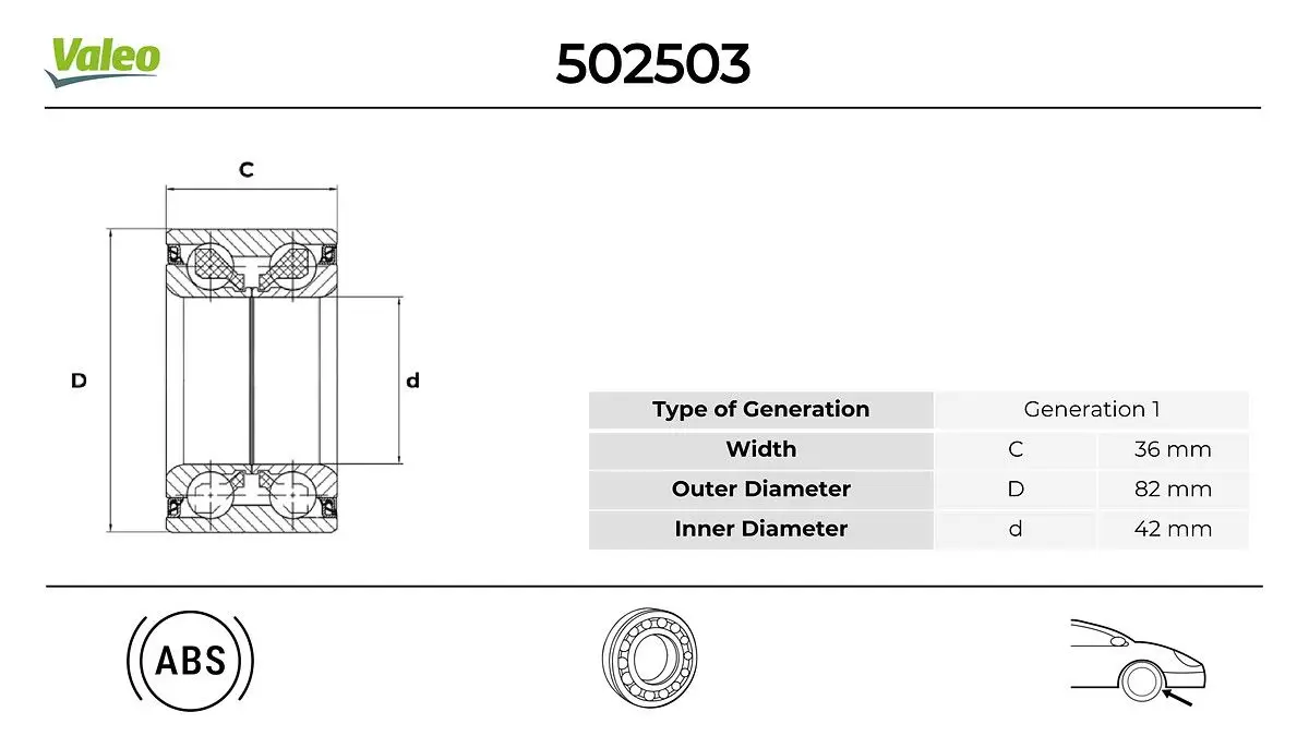 Kit de roulements de roue VALEO 502503