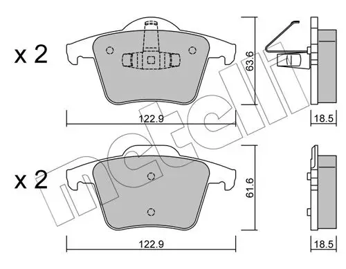Kit de plaquettes de frein METELLI 22-0688-0