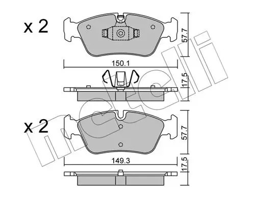 Kit de plaquettes de frein METELLI 22-0640-0