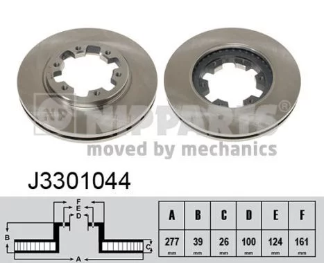 Jeu de 2 Disques de frein NIPPARTS J3301044