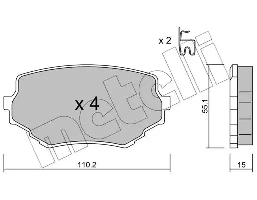 Kit de plaquettes de frein METELLI 22-0249-0