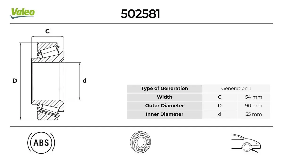 Kit de roulements de roue VALEO 502581